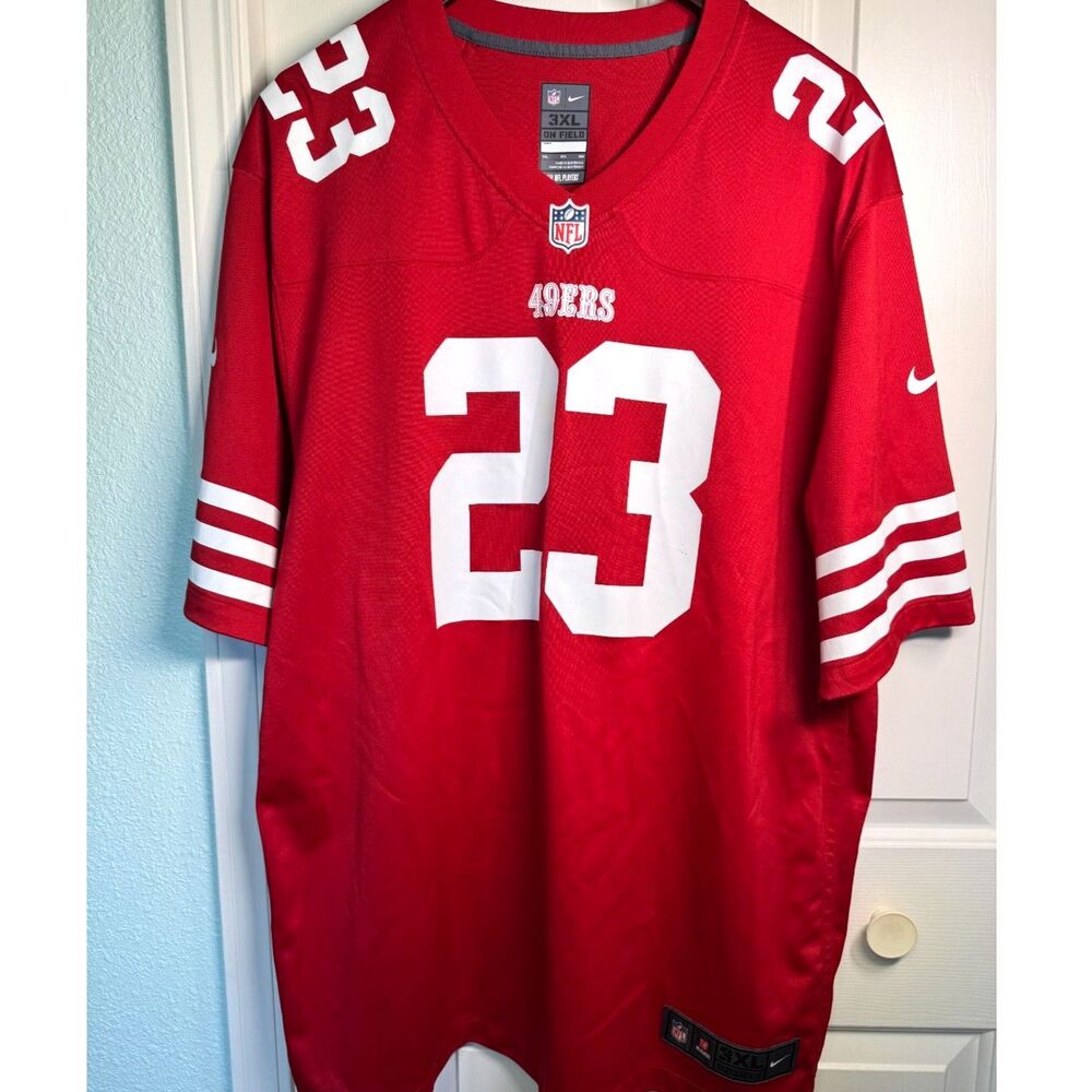 Nike NFL 49ers San Francisco Player #23 McCaffrey Men's Red Jersey 3XL On-Field